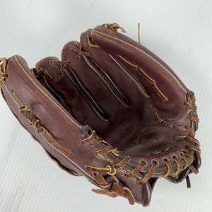 Mag Plus Left Hand Baseball Glove Brown Leather Rawhide Lashing Excellent